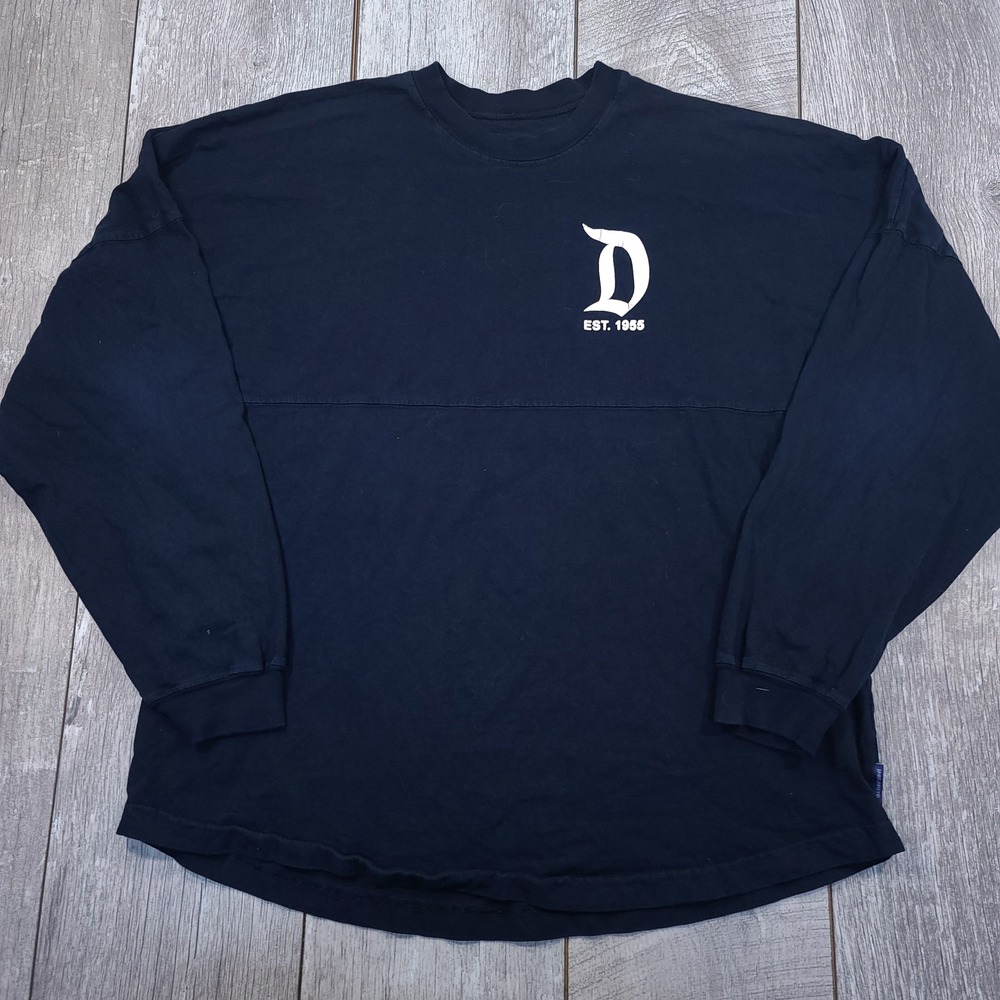 Disney Spirit Jersey Men Size Large Navy Disneyland Resort Long Sleeve Shirt - Picture 2 of 6